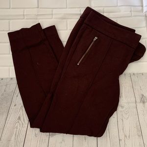 Maroon Loft Skinny Pants
